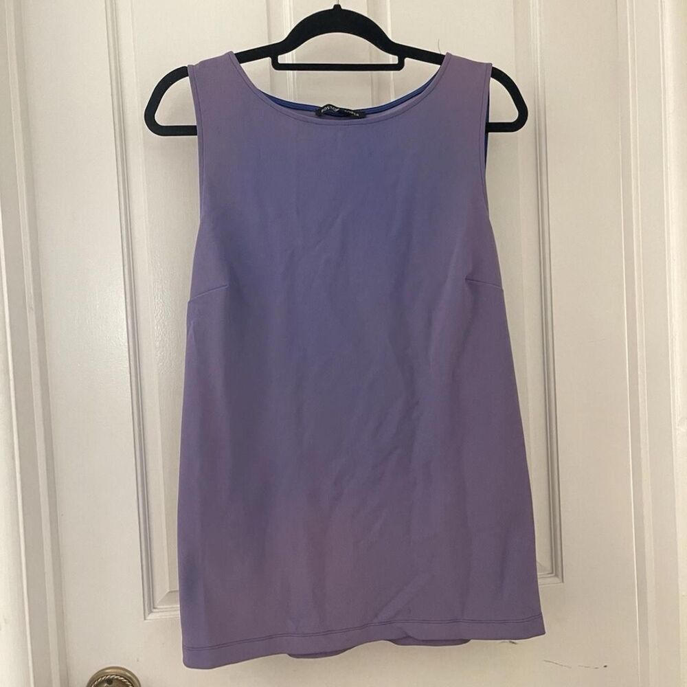 Boston Proper Women’s Purple with Pink/Blue Wash Sleeveless Blouse Top Size L